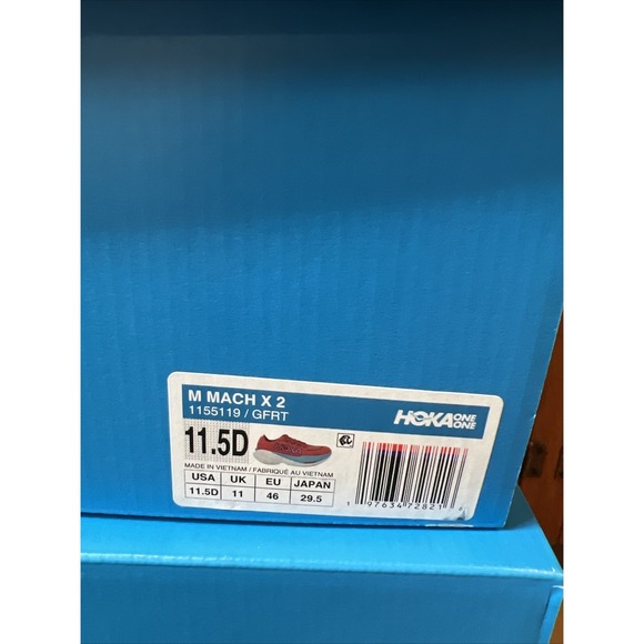 Hoka Men\'s Mach X 2 Size 11.5D New Red White 1155119/GFRT main image 2